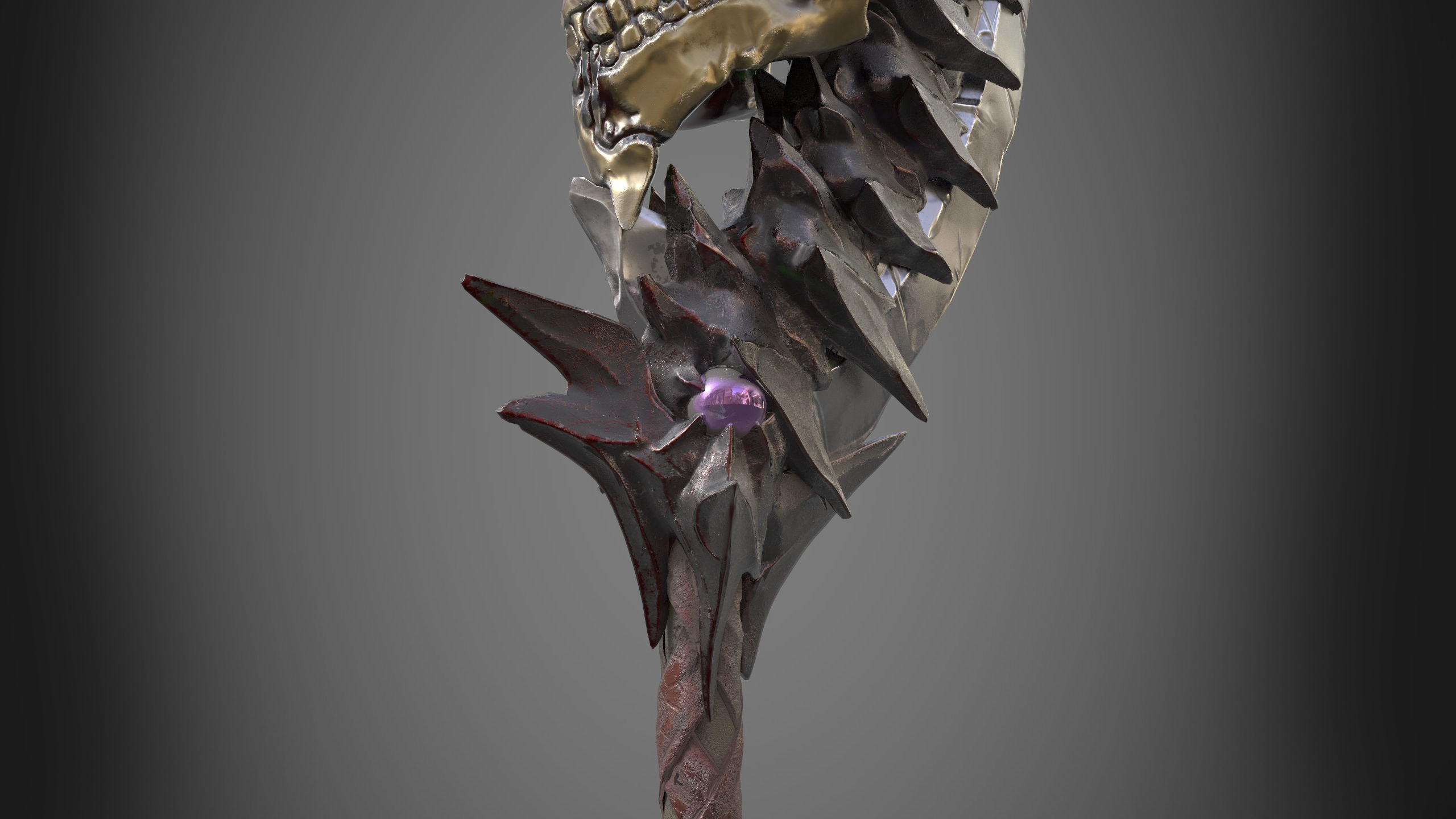 Game Prop -Demonic sword- Boss sword Low-poly 3D model_5
