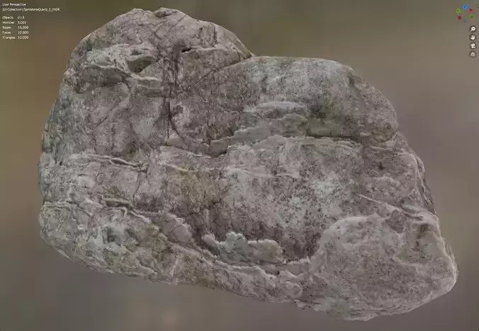 Sandstone with Quartz - 8K Textures - 6 Mesh Resolutions