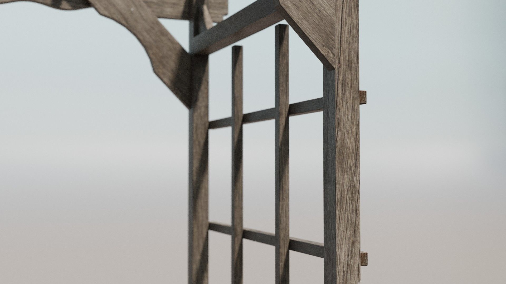 Garden Trellis Low-poly 3D model_4