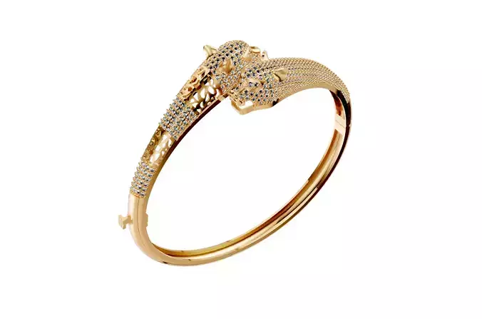Leopard Jewellery Gold Bracelet 3D print model