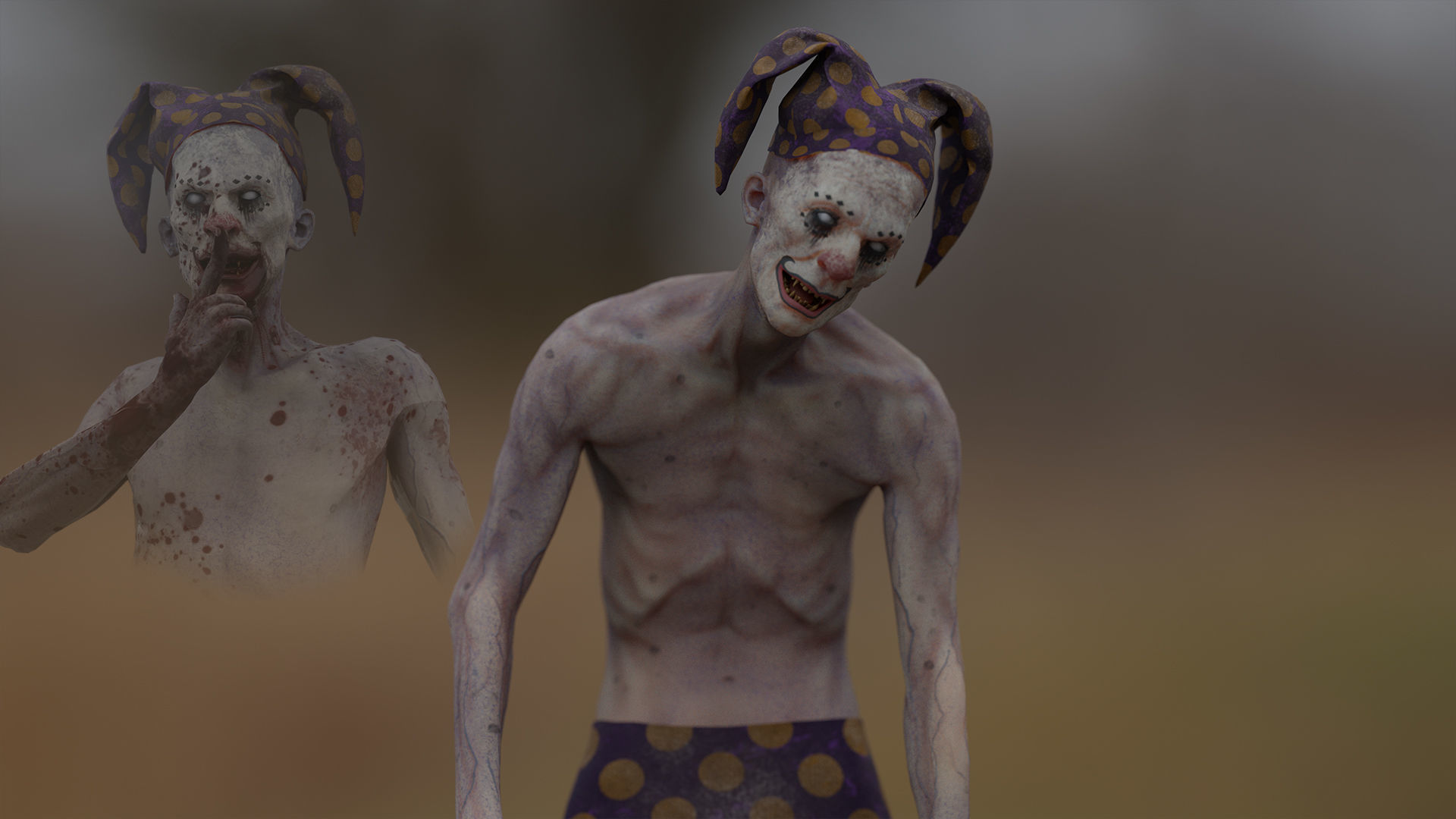 Scary Clown 3 Low-poly 3D model_10