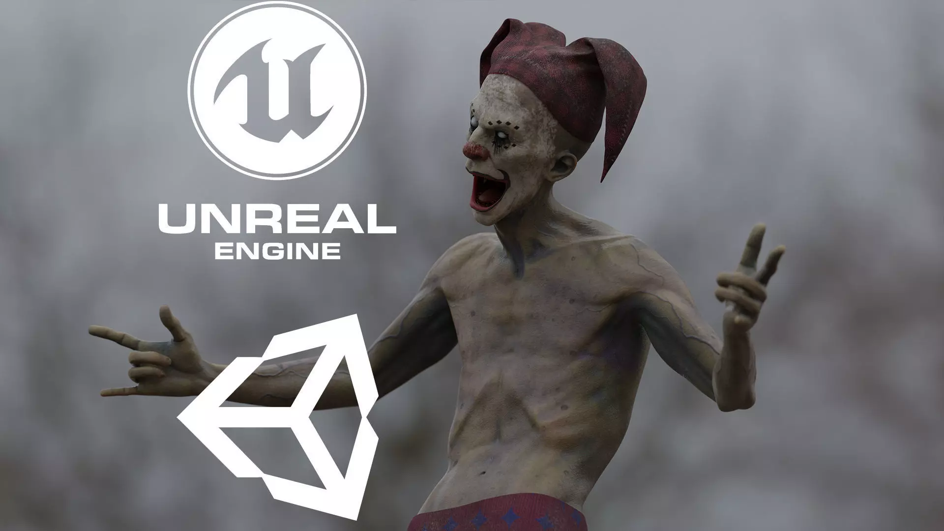 Scary Clown 3 Low-poly 3D model_0