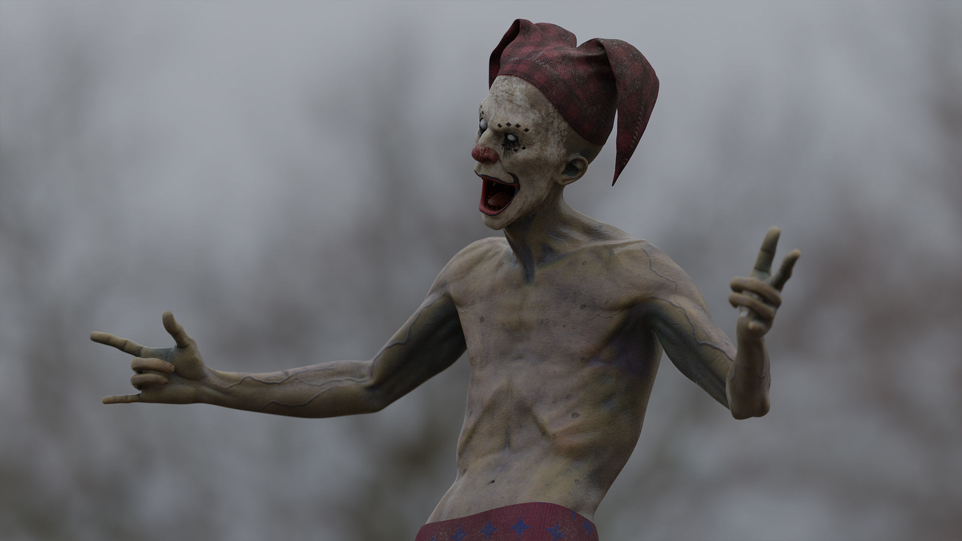 Scary Clown 3 Low-poly 3D model_19