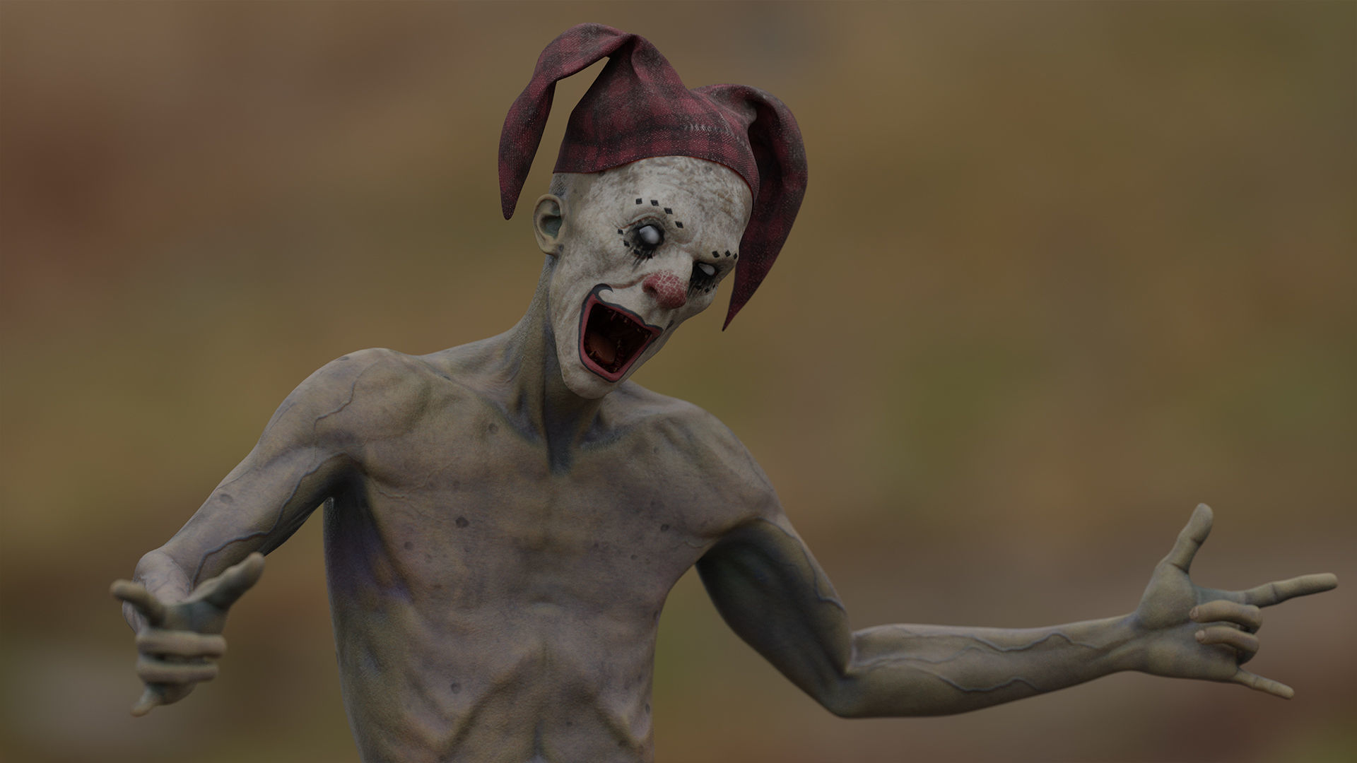 Scary Clown 3 Low-poly 3D model_11