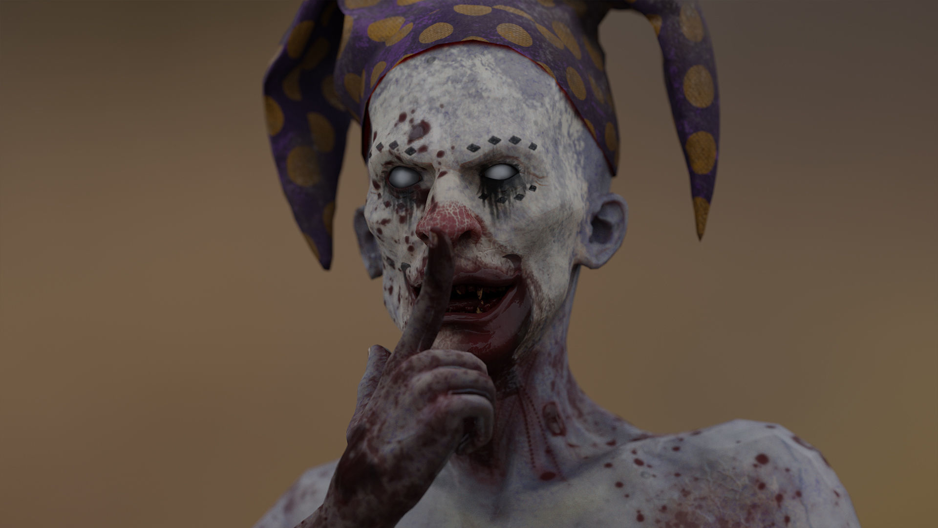 Scary Clown 3 Low-poly 3D model_16