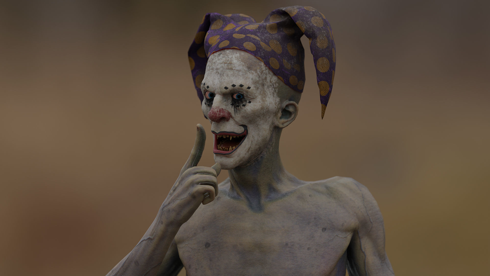 Scary Clown 3 Low-poly 3D model_17