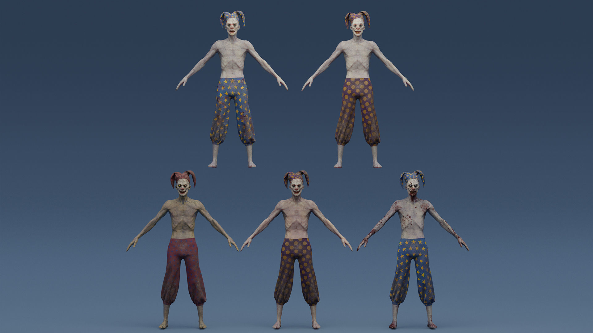 Scary Clown 3 Low-poly 3D model_6