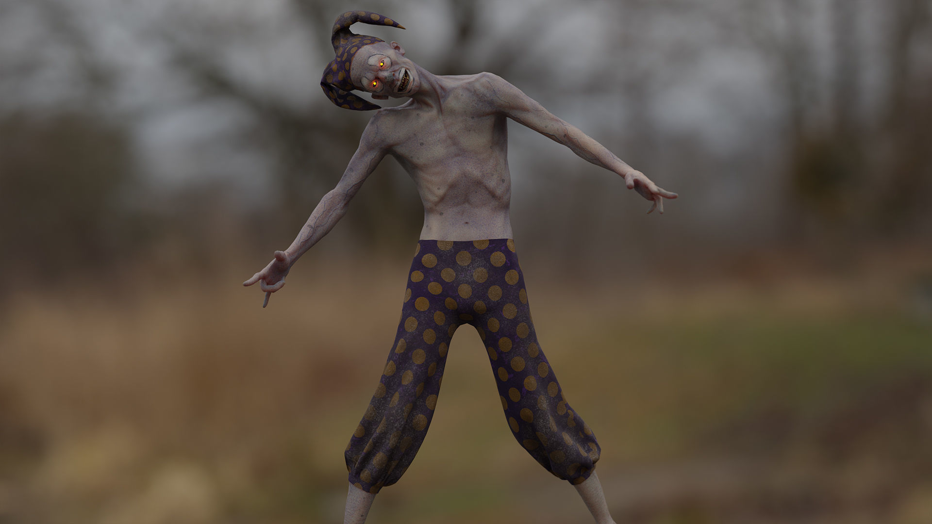 Scary Clown 3 Low-poly 3D model_15
