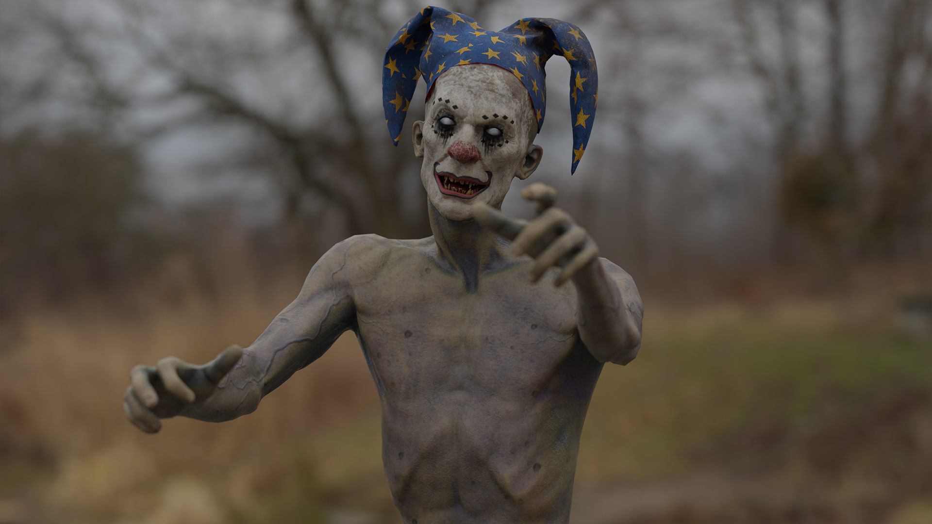 Scary Clown 3 Low-poly 3D model_12