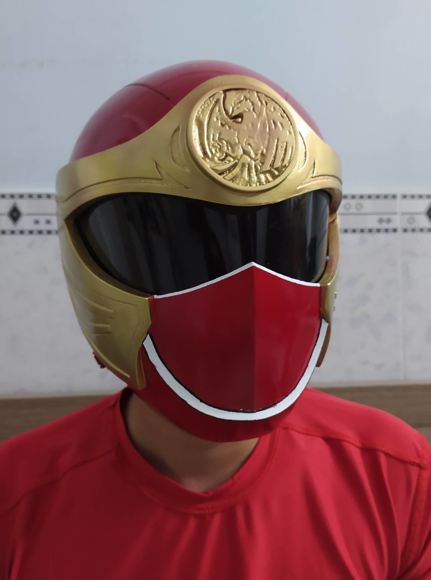 Power Ranger Ninja Storm - Hurricanger Red Helmet 3D print model_3