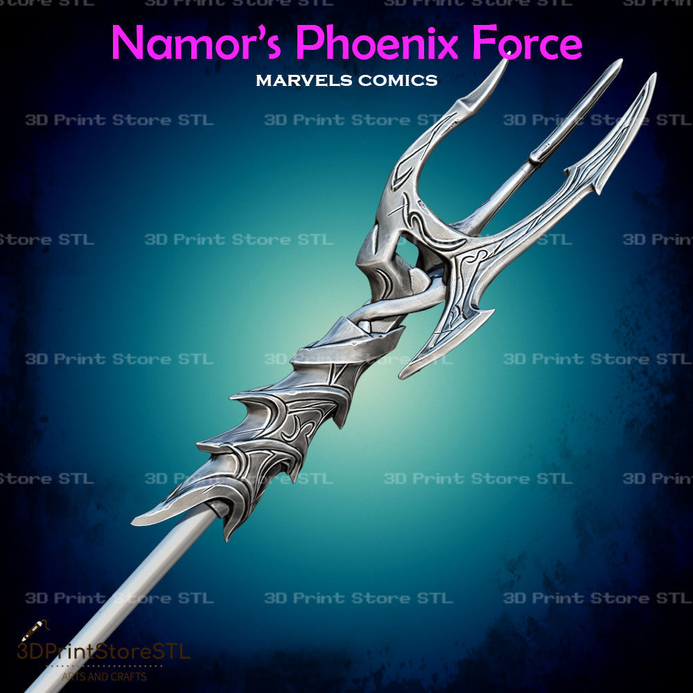 Phoenix Force Namor Trident Cosplay MCU - STL File 3D print model_2