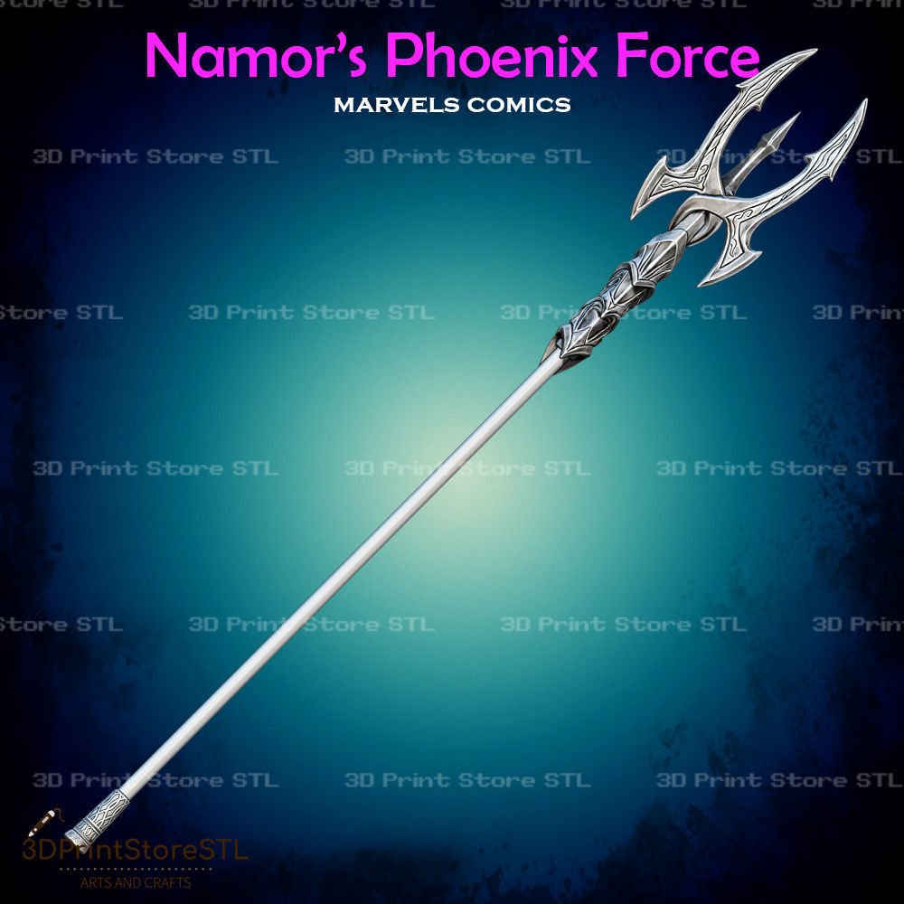 Phoenix Force Namor Trident Cosplay MCU - STL File 3D print model_1