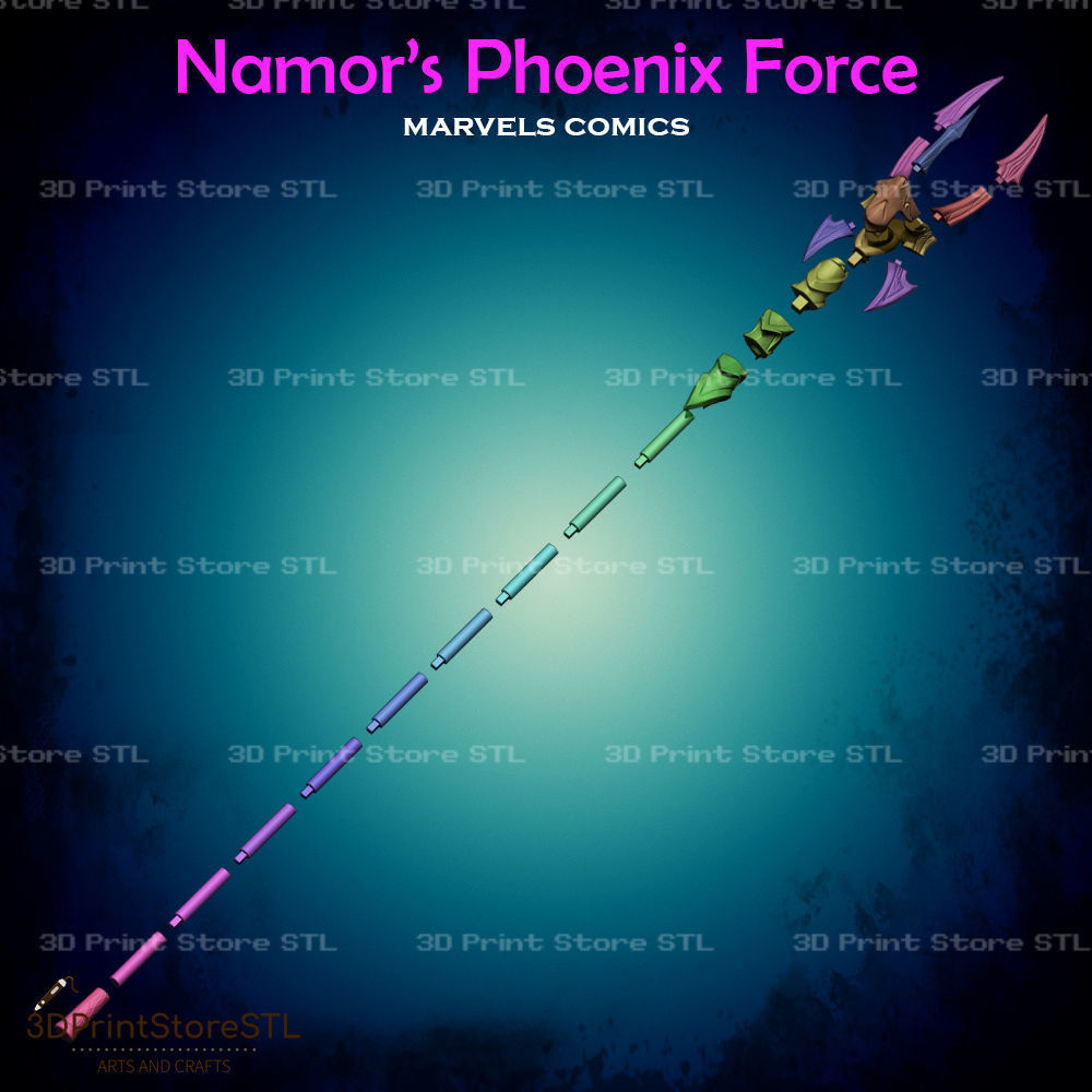 Phoenix Force Namor Trident Cosplay MCU - STL File 3D print model_4
