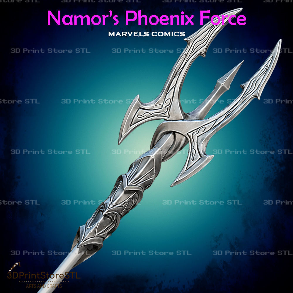 Phoenix Force Namor Trident Cosplay MCU - STL File 3D print model_3