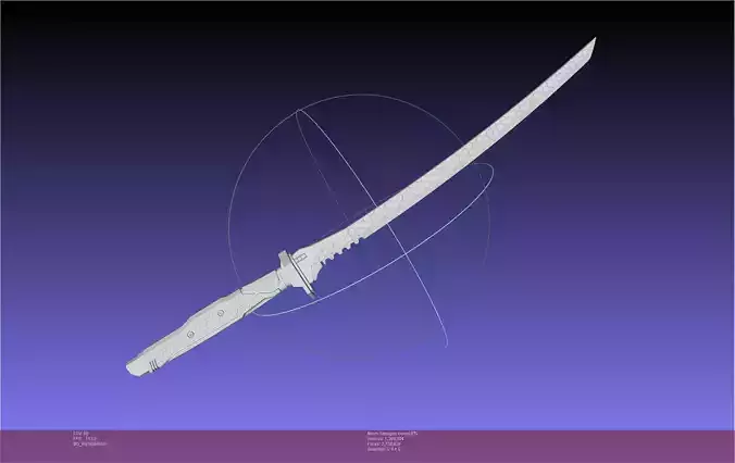 Hexagon Patterned Cyberpunk Sword