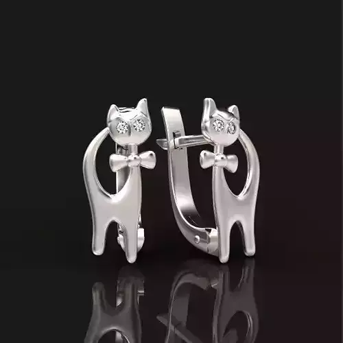  earrings kitty baby earrings cat with a bow 413
