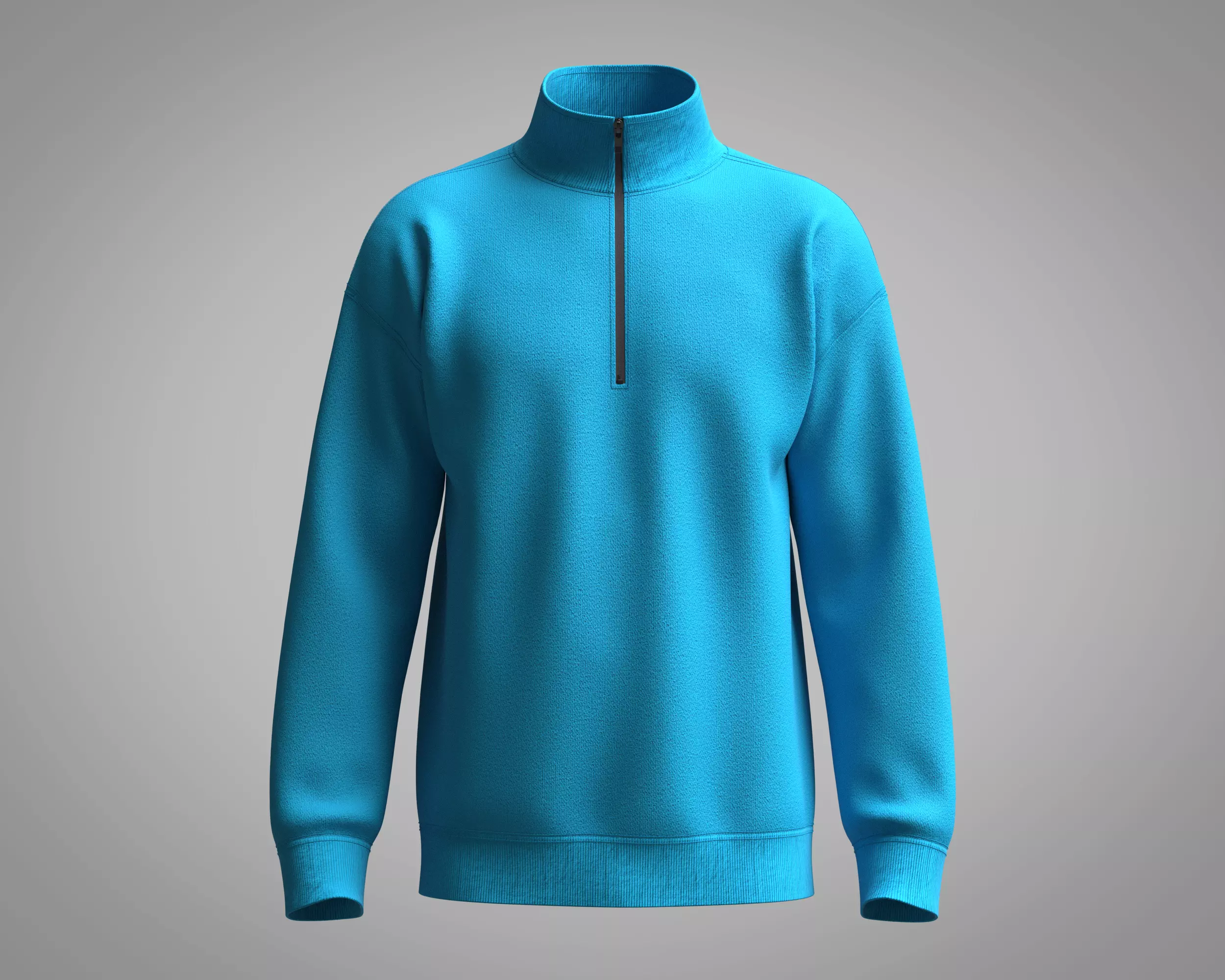 Jacket-Blue half zip sweatshirt 3D model_0