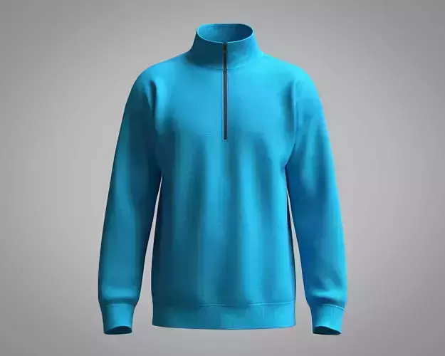 Jacket-Blue half zip sweatshirt