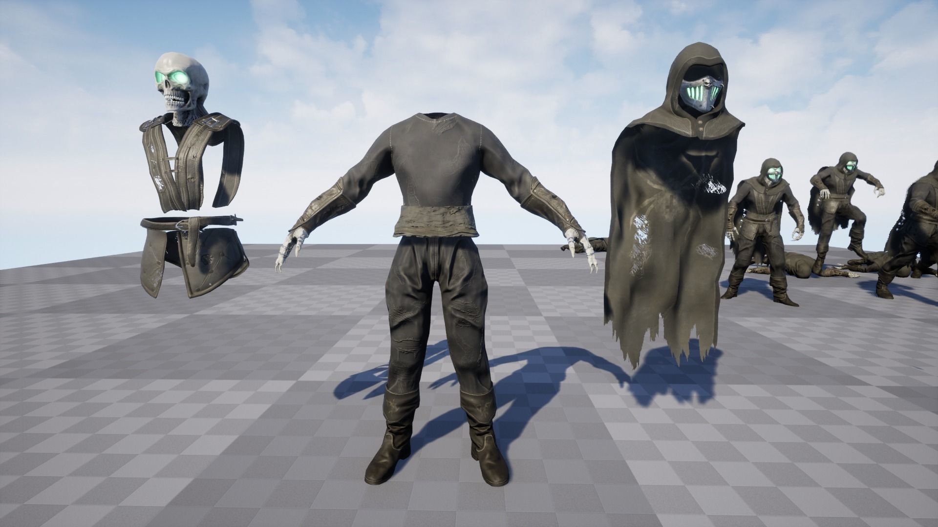 Skeleton 4 character in outfit Low-poly 3D model_16