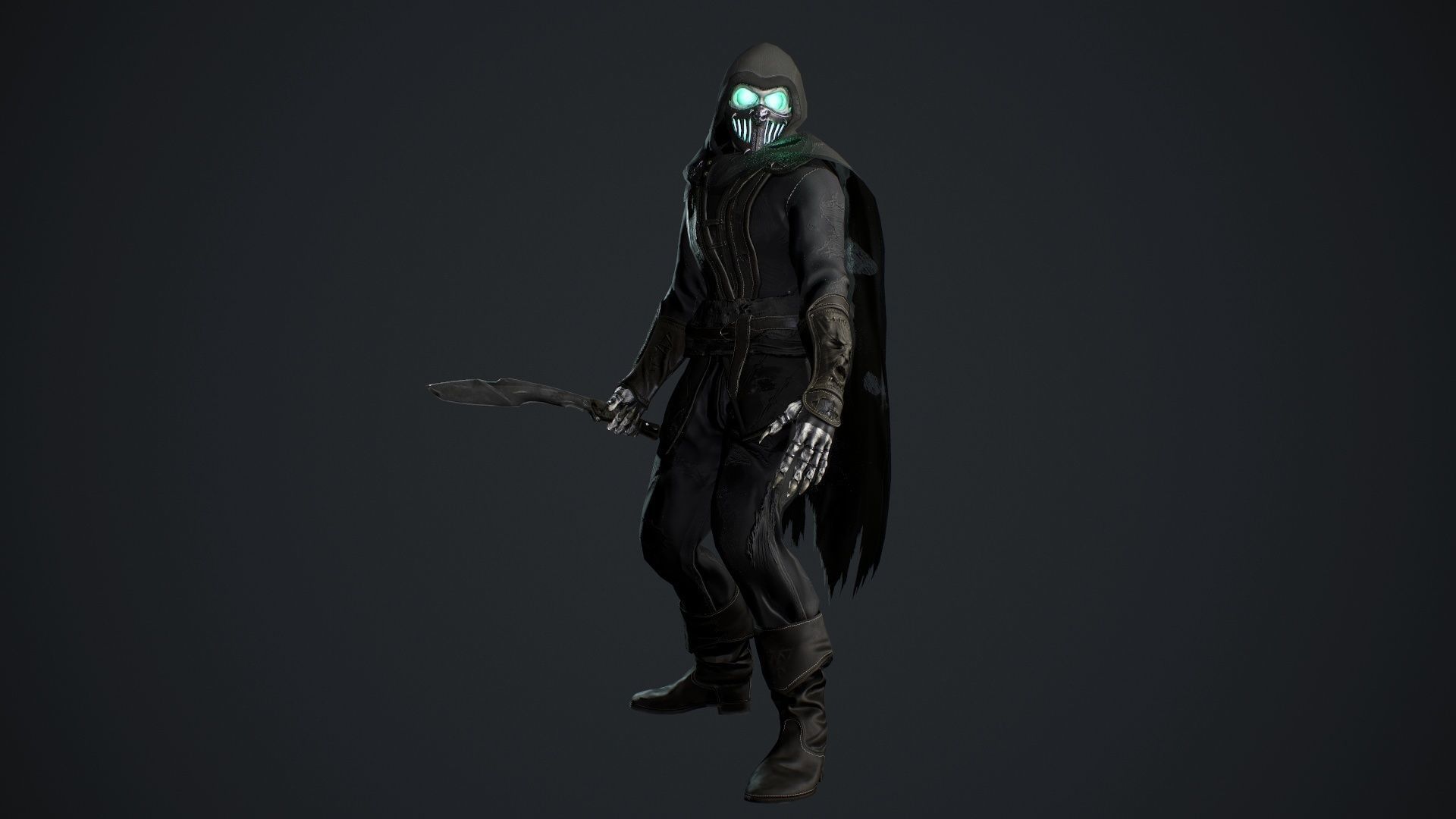 Skeleton 4 character in outfit Low-poly 3D model_13