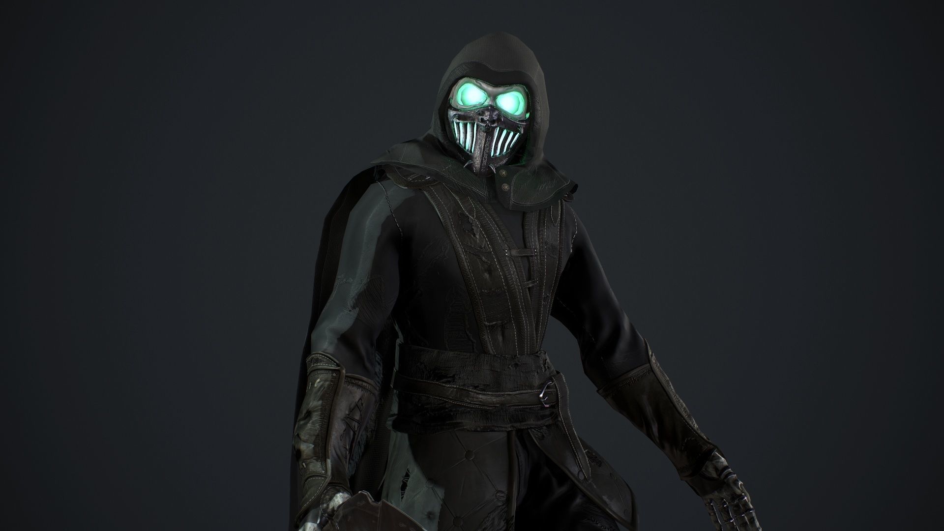 Skeleton 4 character in outfit Low-poly 3D model_14