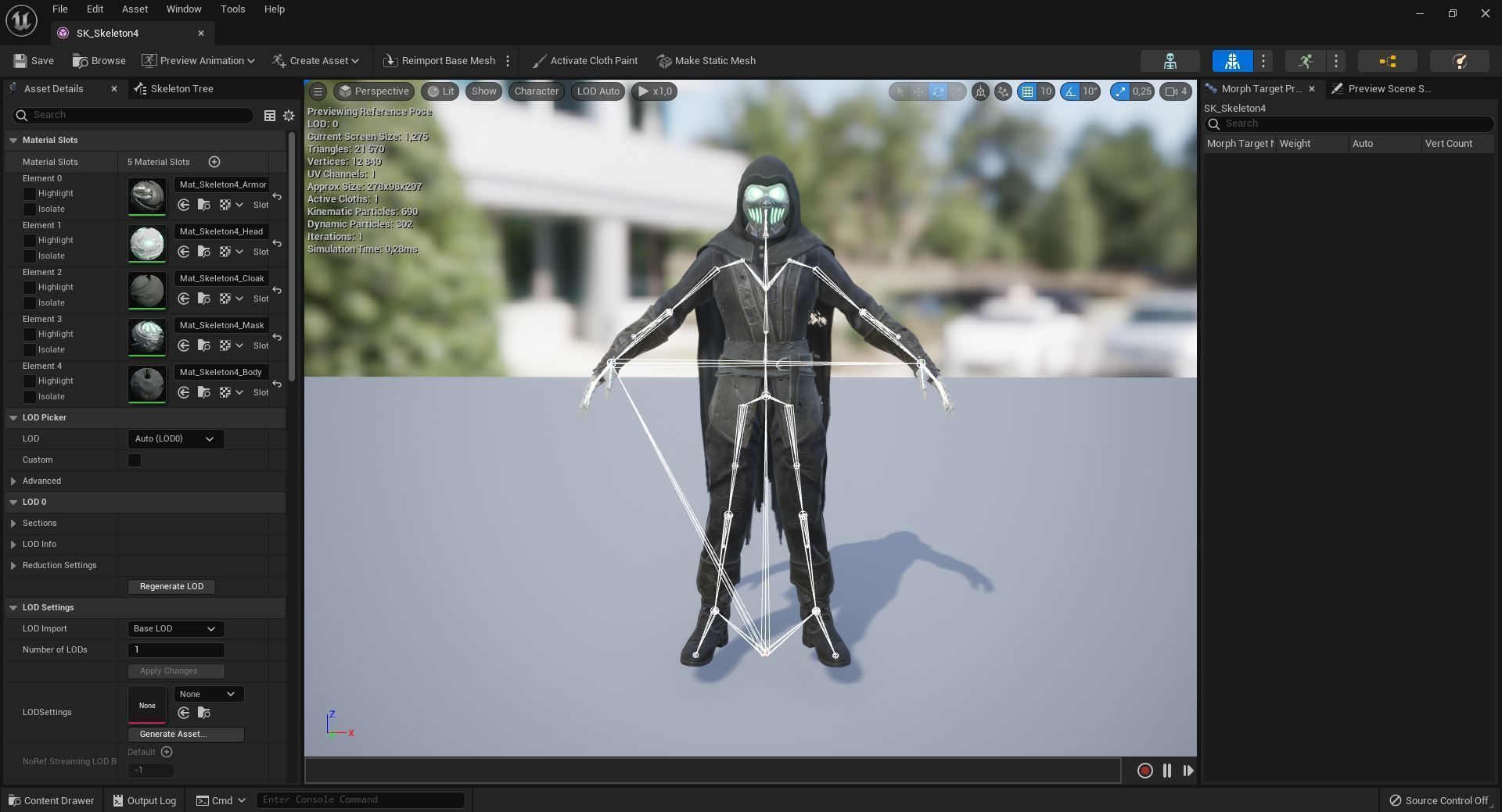 Skeleton 4 character in outfit Low-poly 3D model_19