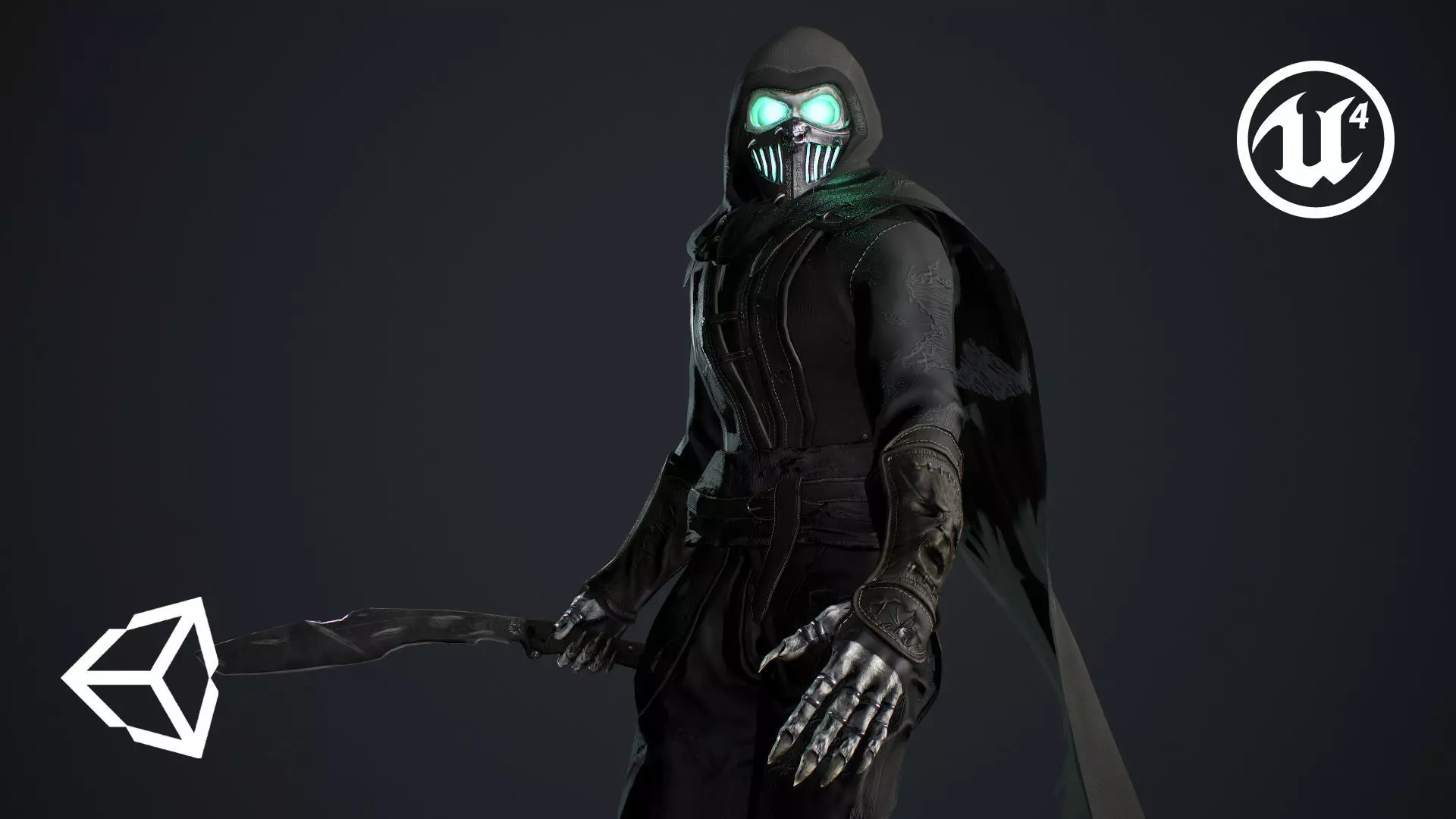 Skeleton 4 character in outfit Low-poly 3D model_0