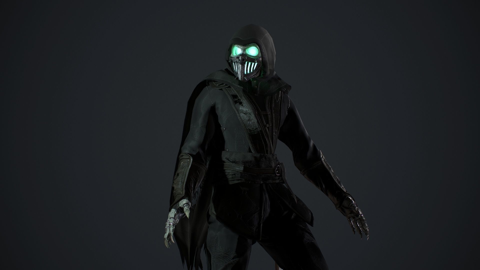 Skeleton 4 character in outfit Low-poly 3D model_11