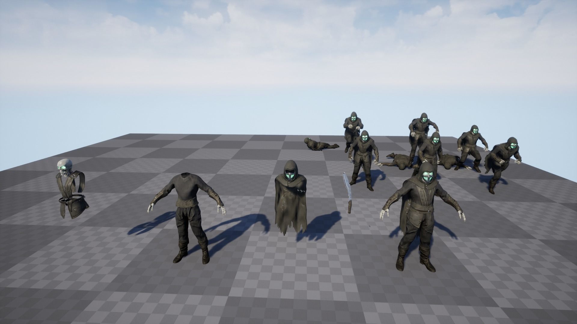 Skeleton 4 character in outfit Low-poly 3D model_15