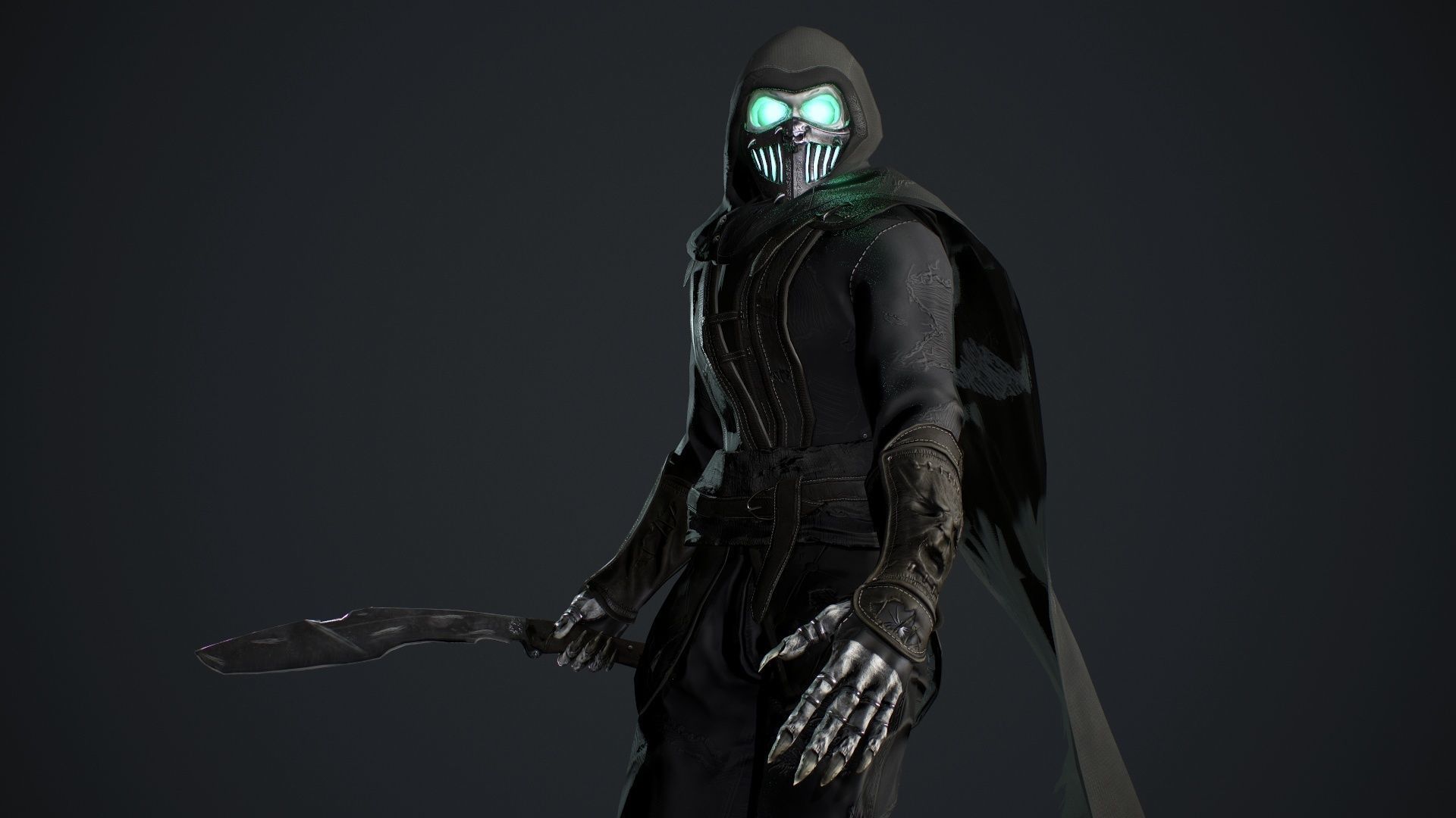 Skeleton 4 character in outfit Low-poly 3D model_4