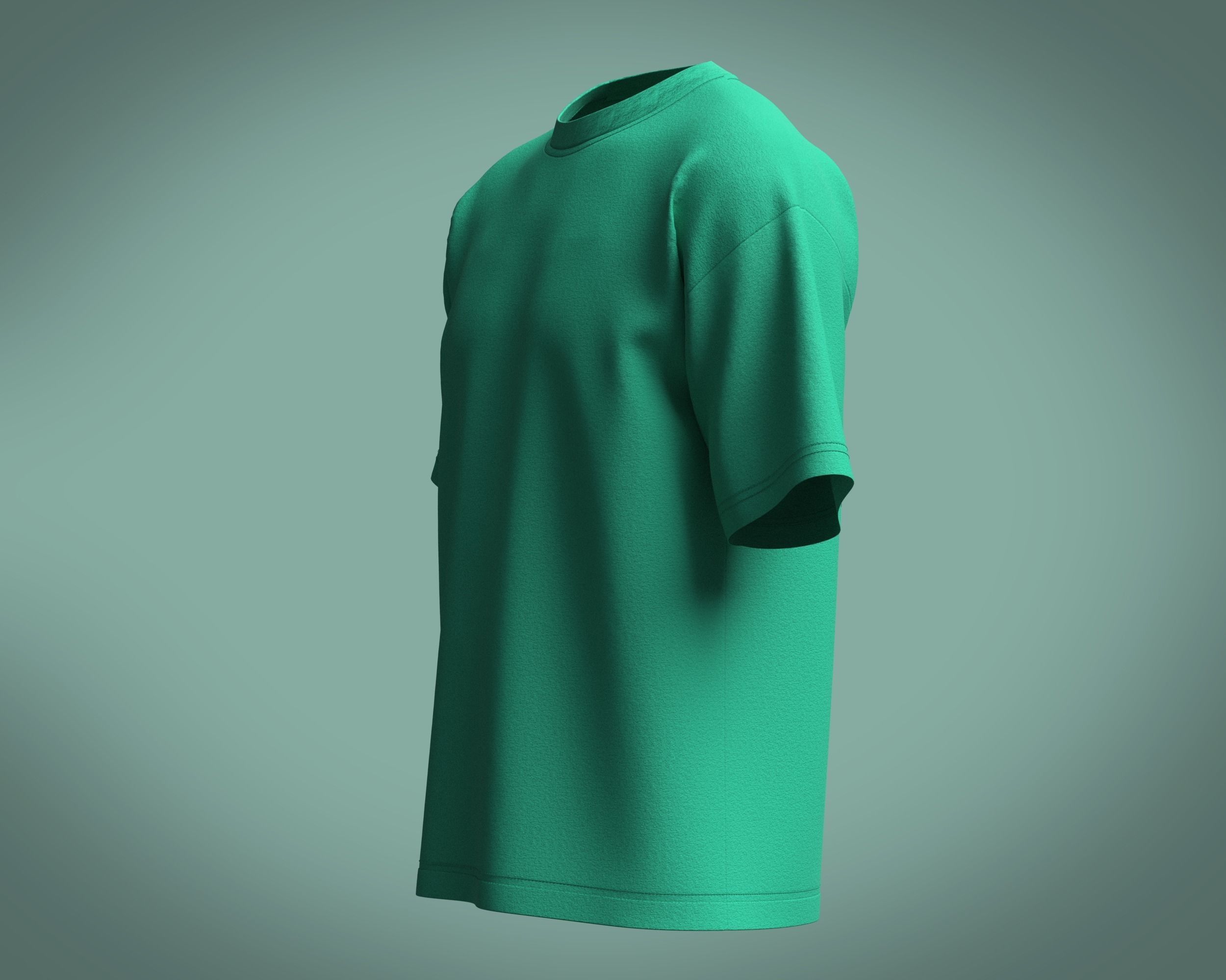 T-Shirt-Single Color 3D model_5