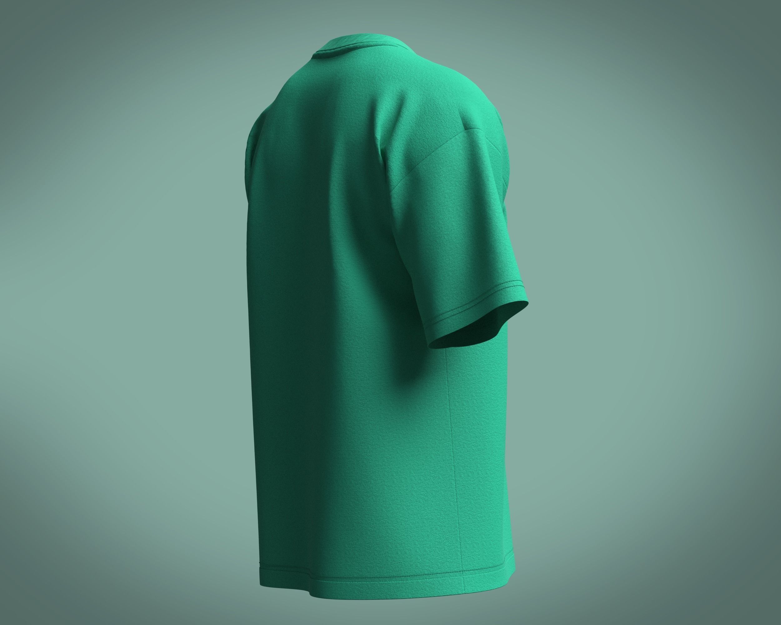 T-Shirt-Single Color 3D model_2