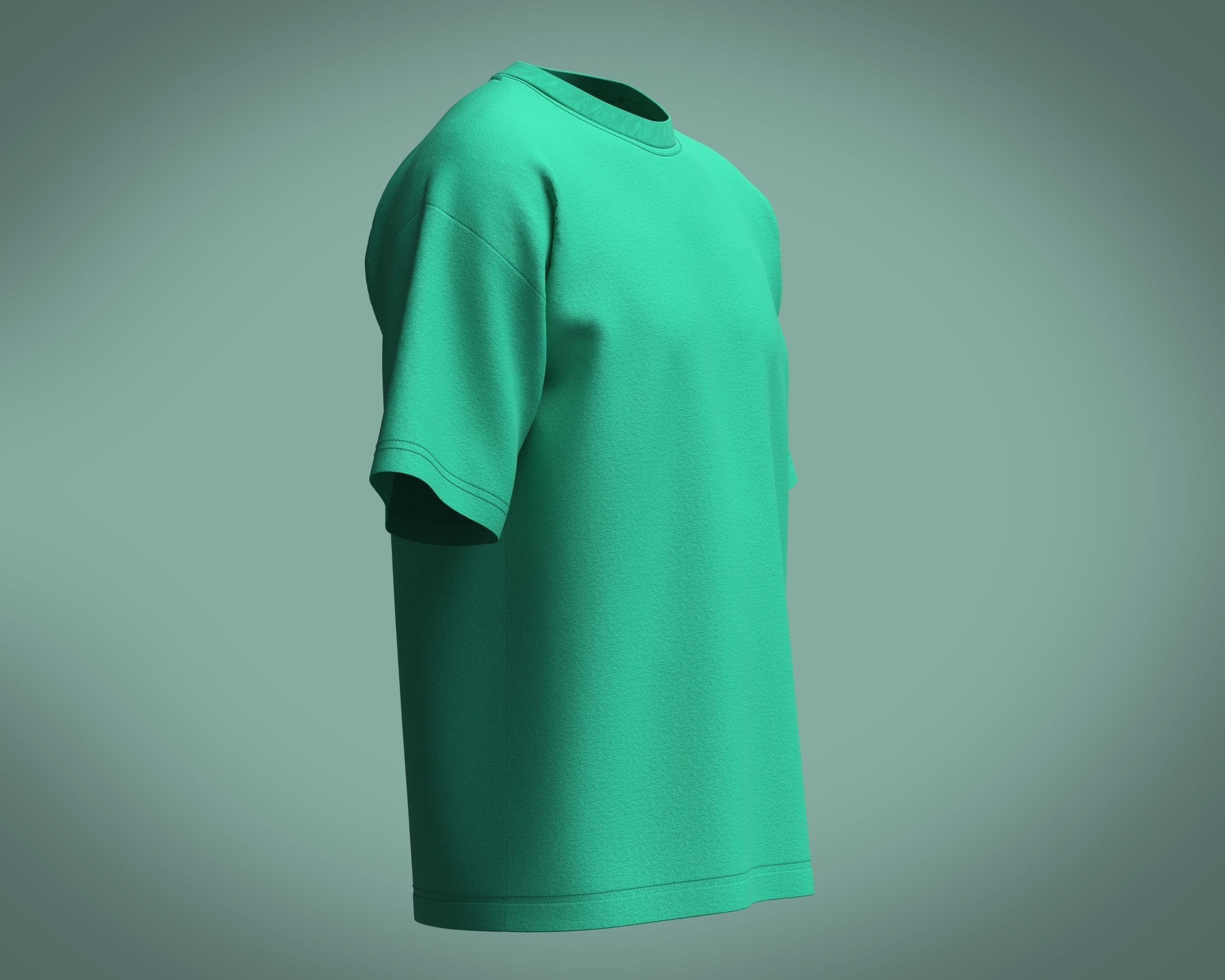 T-Shirt-Single Color 3D model_1