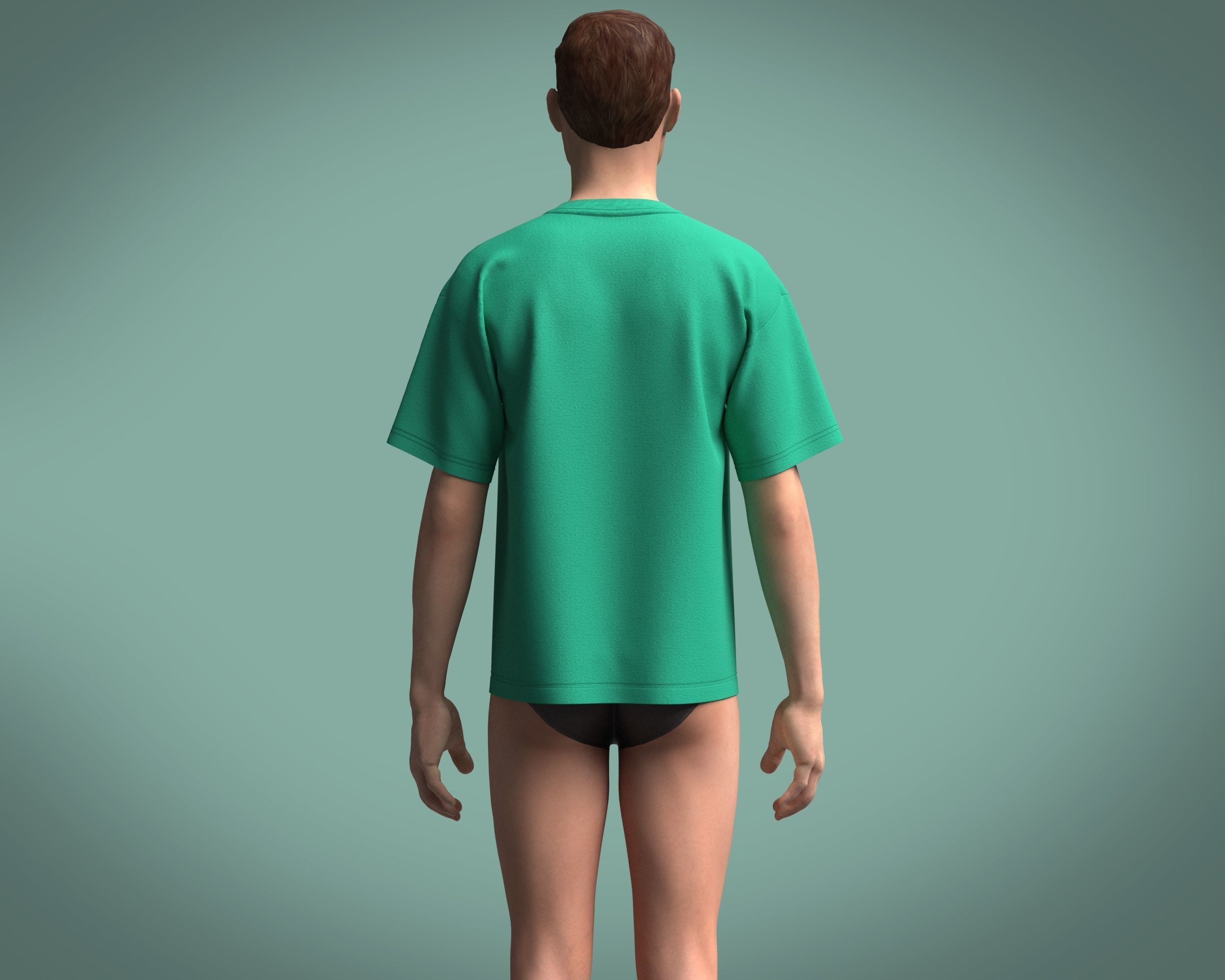 T-Shirt-Single Color 3D model_7