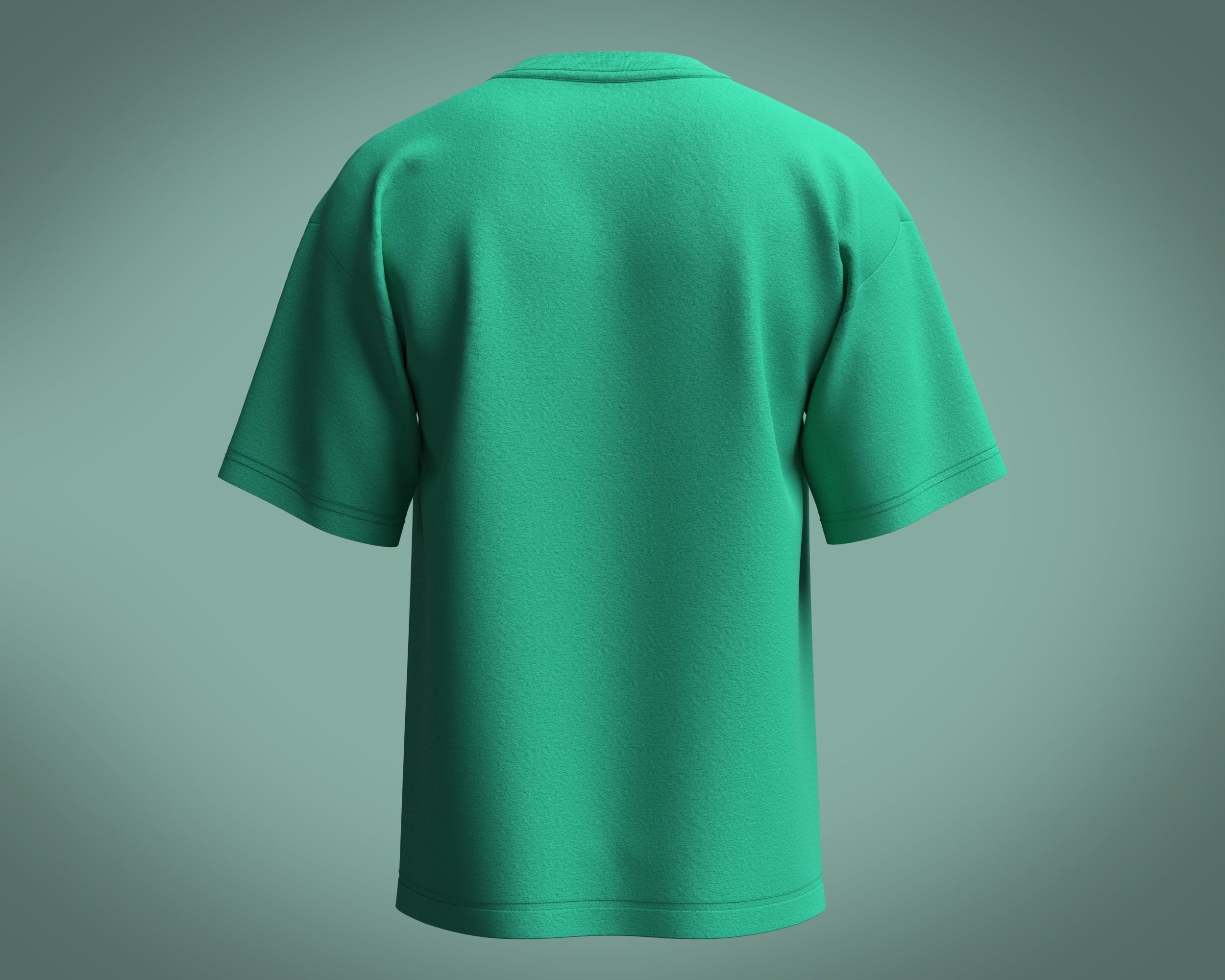 T-Shirt-Single Color 3D model_3
