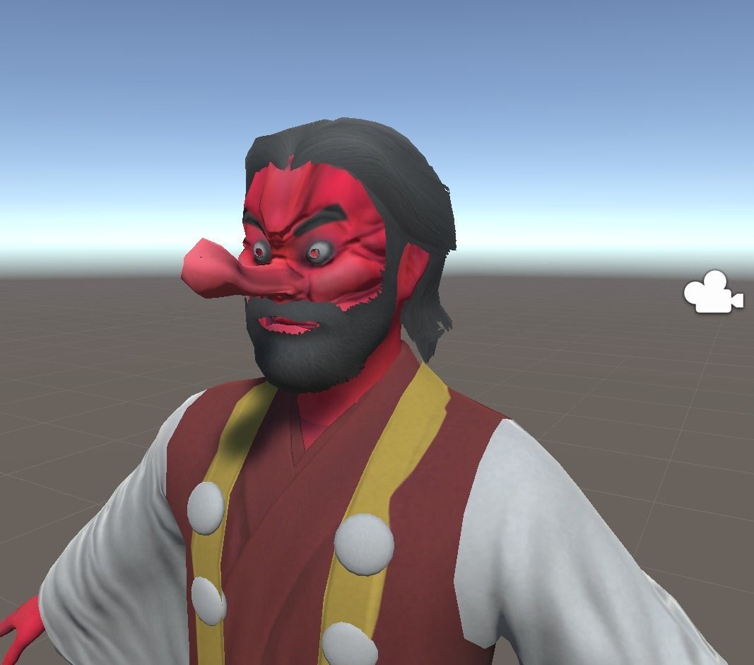Tengu with unity model  Low-poly 3D model_1