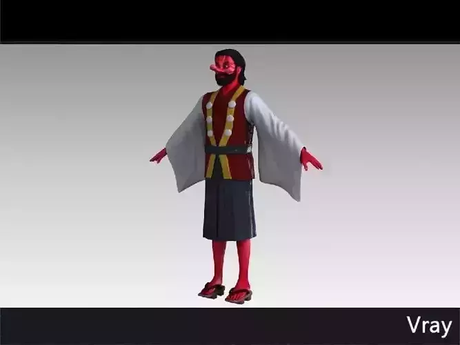 Tengu with unity model  Low-poly 3D model