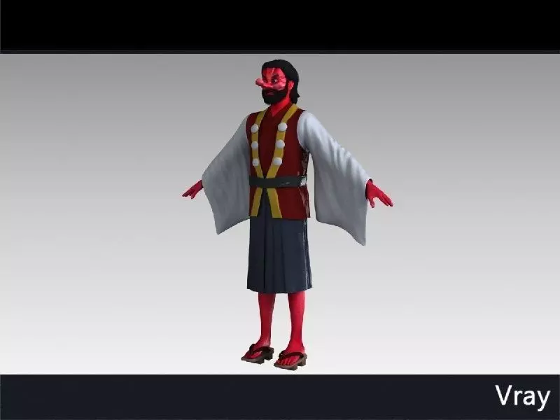 Tengu with unity model  Low-poly 3D model_0