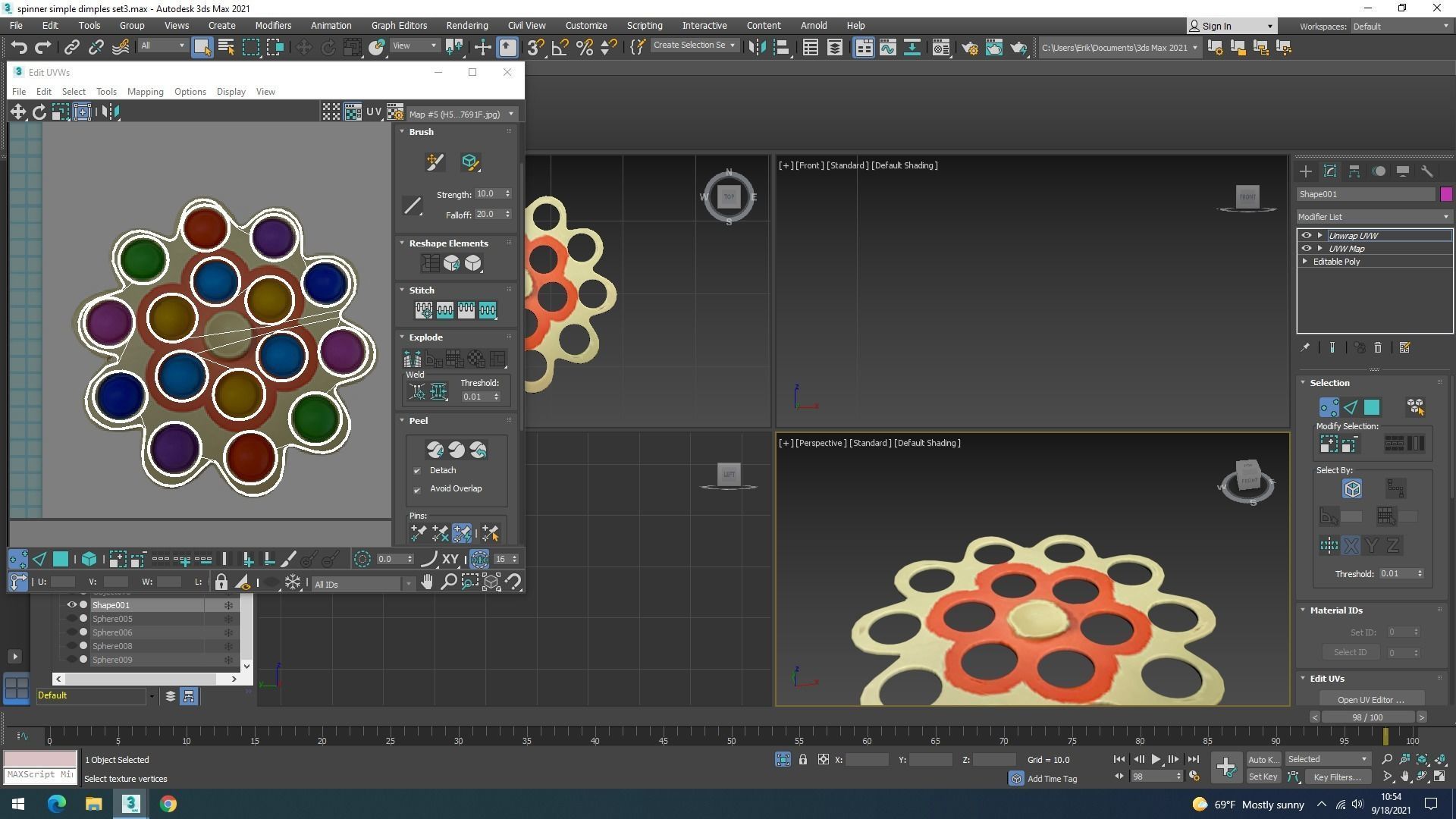 Spinner Simple Dimples Set 3D model_31
