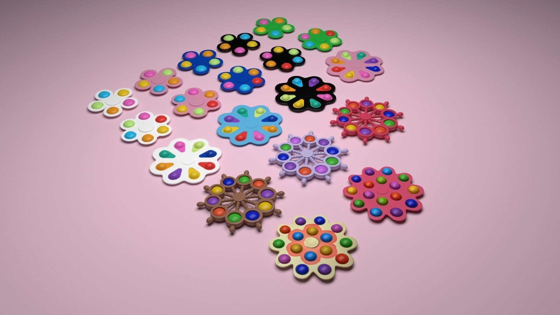 Spinner Simple Dimples Set 3D model_29