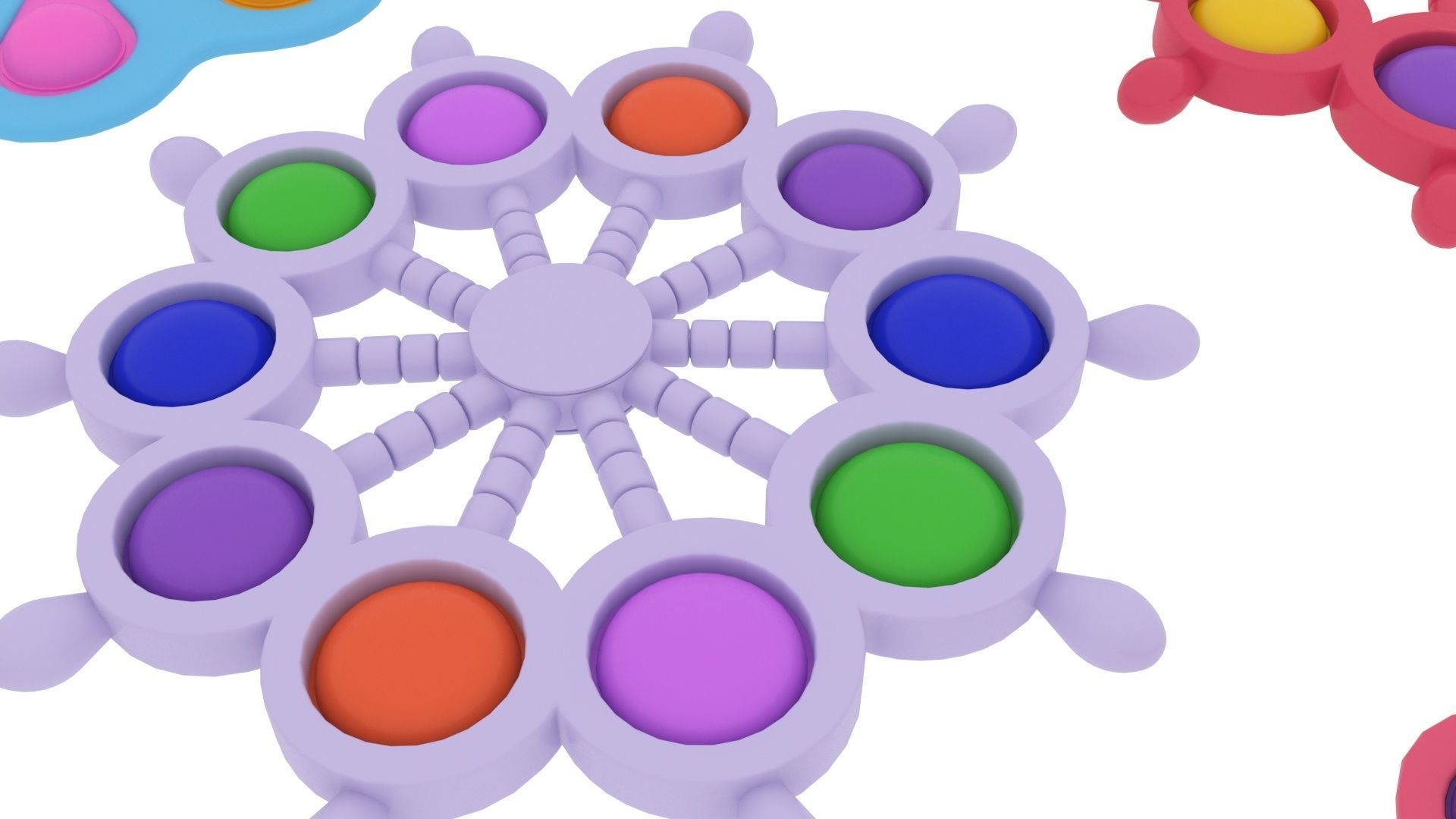 Spinner Simple Dimples Set 3D model_6