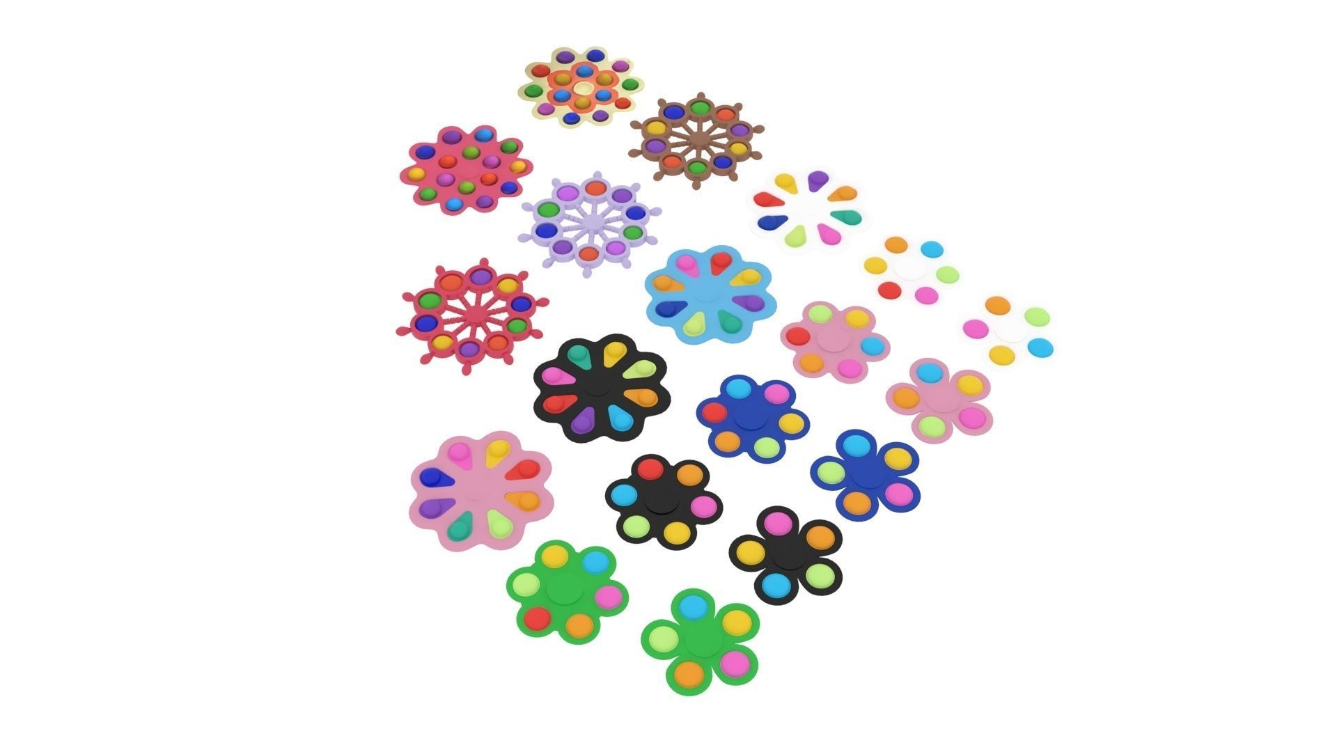 Spinner Simple Dimples Set 3D model_2