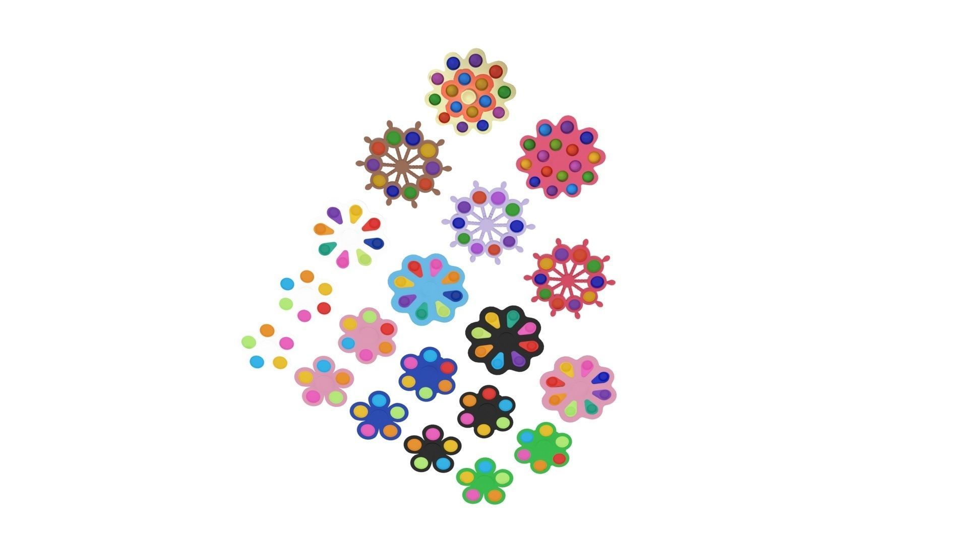 Spinner Simple Dimples Set 3D model_9