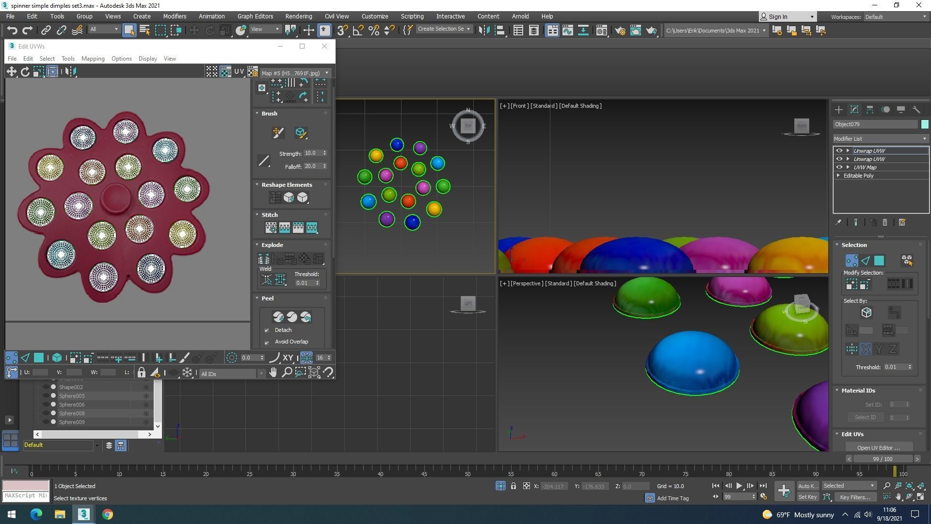 Spinner Simple Dimples Set 3D model_33