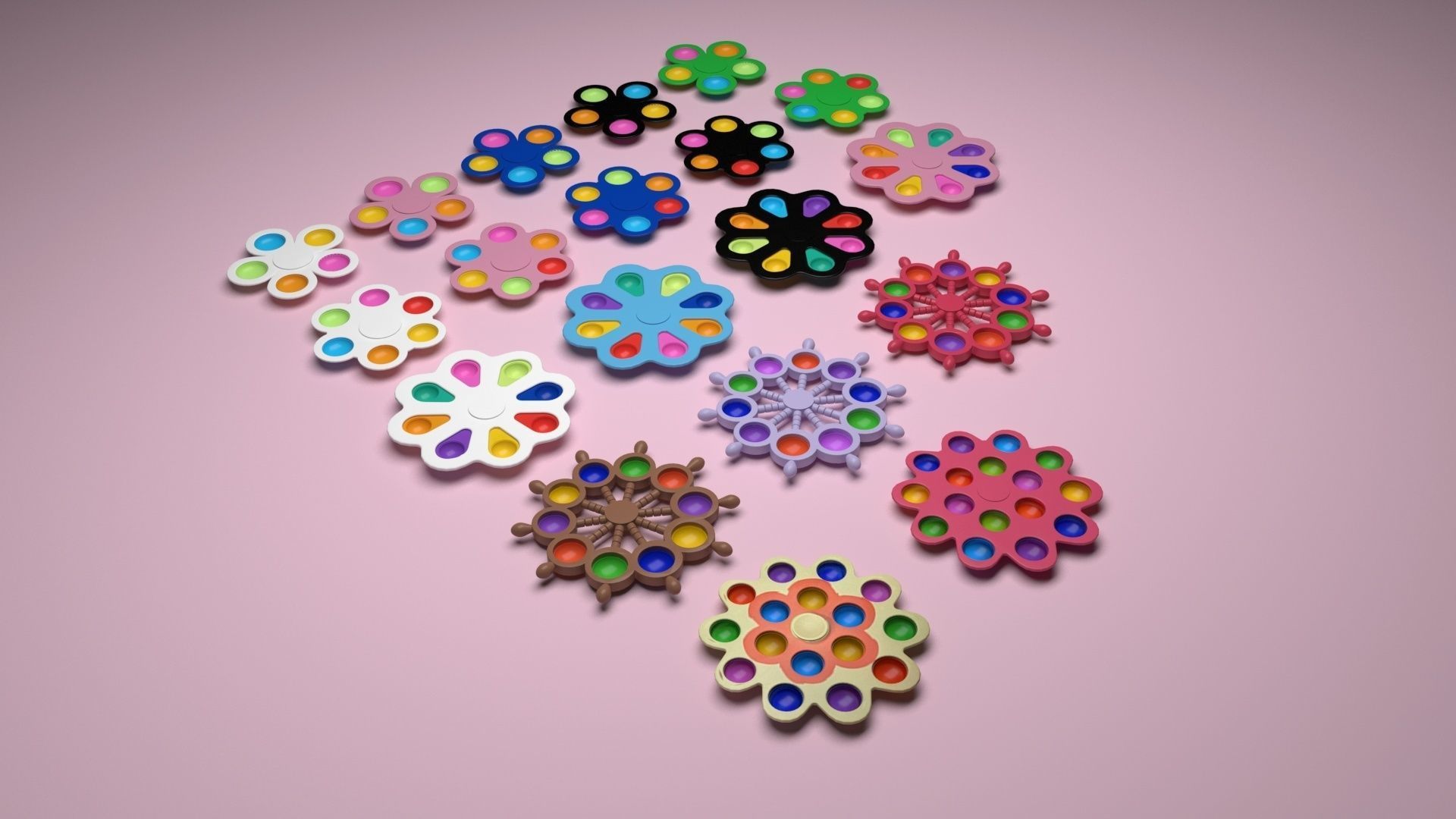 Spinner Simple Dimples Set 3D model_30