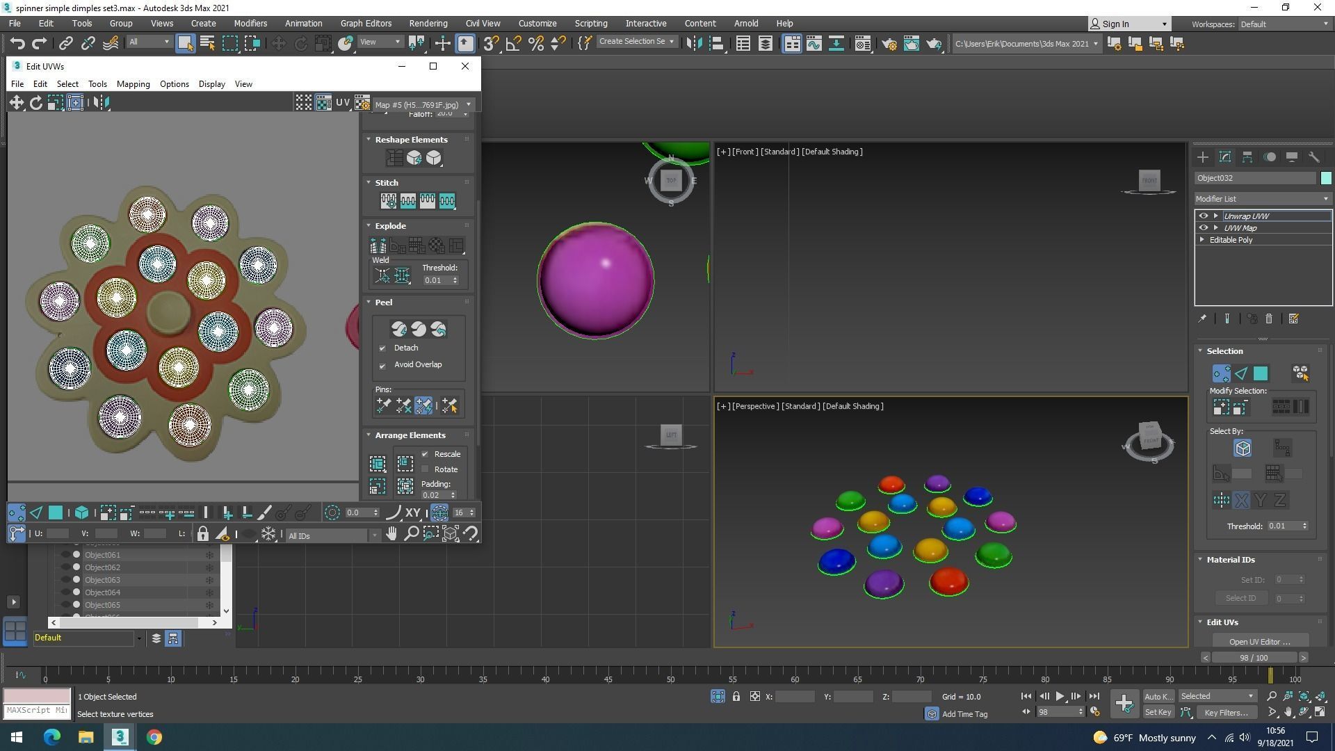 Spinner Simple Dimples Set 3D model_34