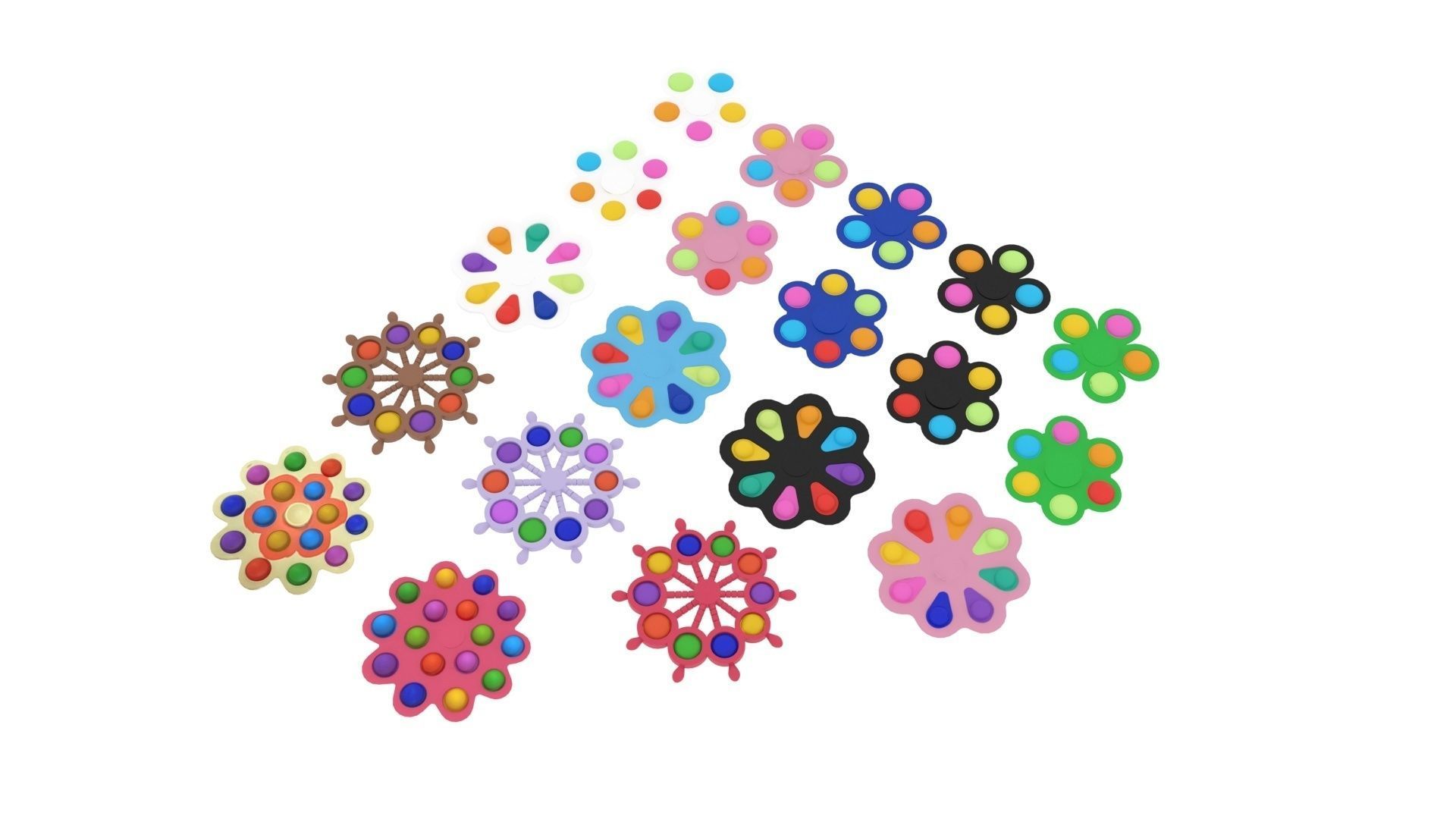 Spinner Simple Dimples Set 3D model_1