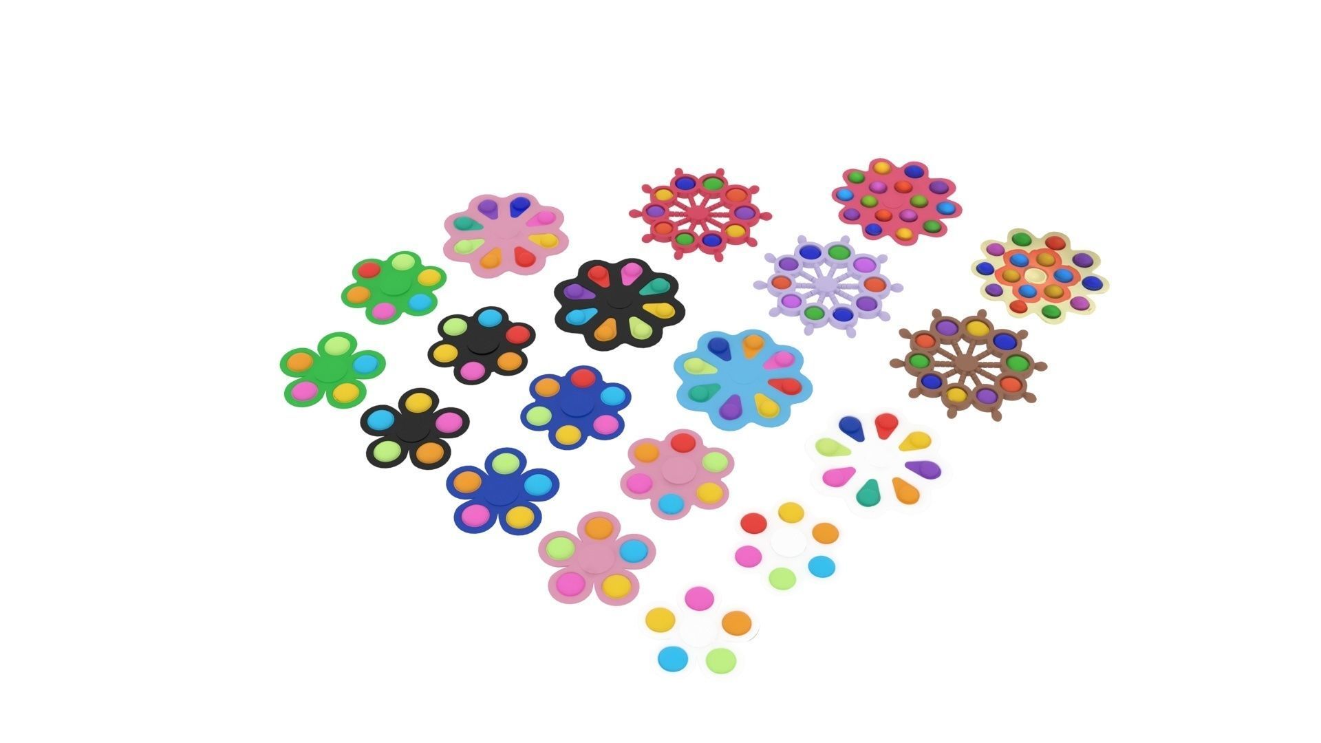 Spinner Simple Dimples Set 3D model_3