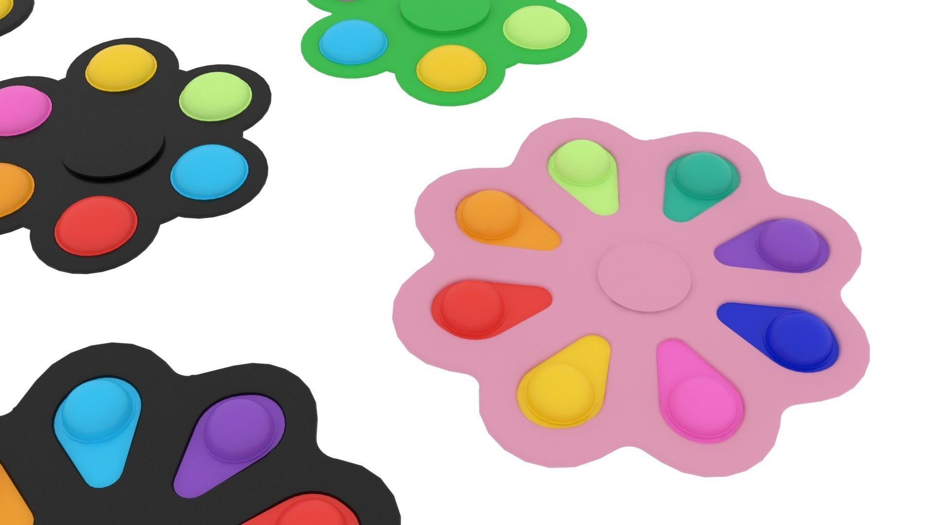 Spinner Simple Dimples Set 3D model_5