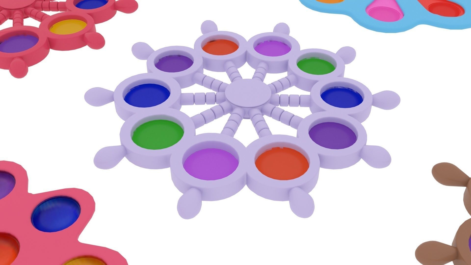 Spinner Simple Dimples Set 3D model_13